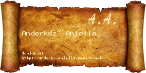 Anderkó Aniella névjegykártya